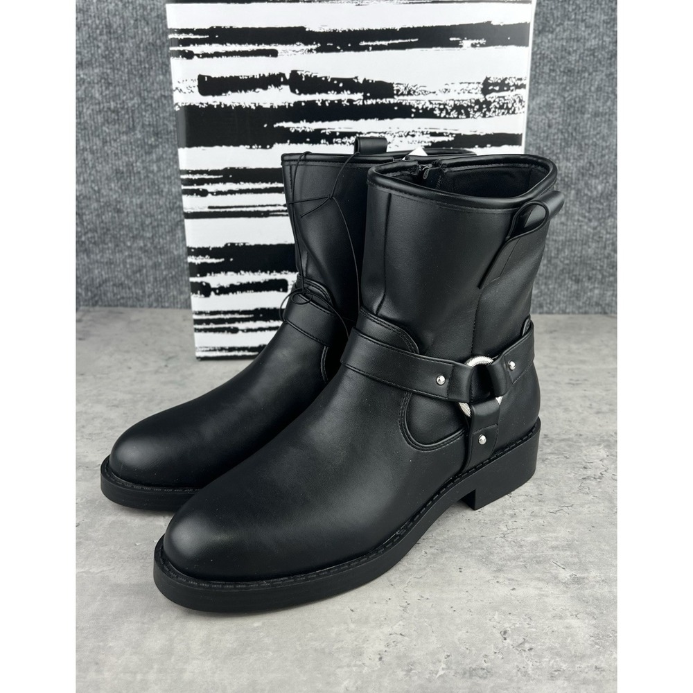 DV Dolce Vita Armonda Harness Biker Moto Boots Size 8 Black New In Box